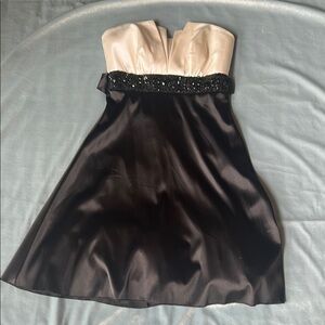 Elegant Black and White Strapless Dress